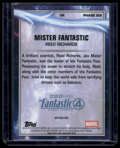 2025 Topps Chrome Marvel Studios #194 Mister Fantastic Rainbow Refractor