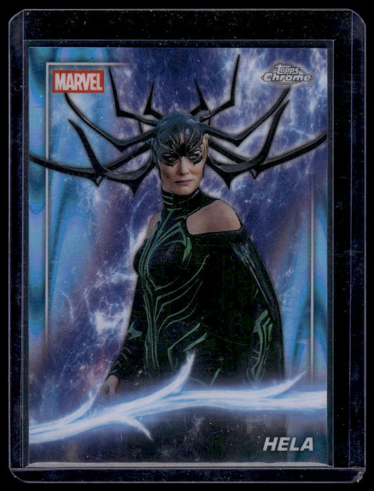2025 Topps Chrome Marvel Studios #76 Hela Sky Blue RayWave Refractor