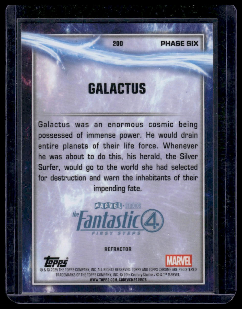 2025 Topps Chrome Marvel Studios #200 Galactus Rainbow Refractor