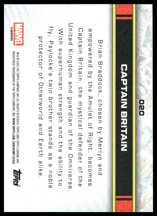 2026 Topps Chrome Marvel Comics #20 Captain Britain