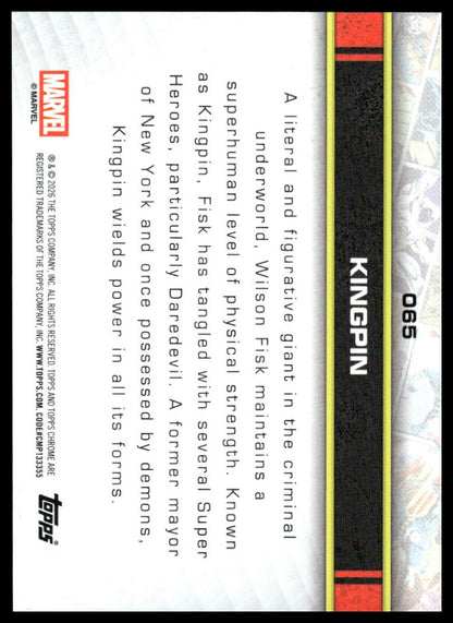 2026 Topps Chrome Marvel Comics #65 Kingpin