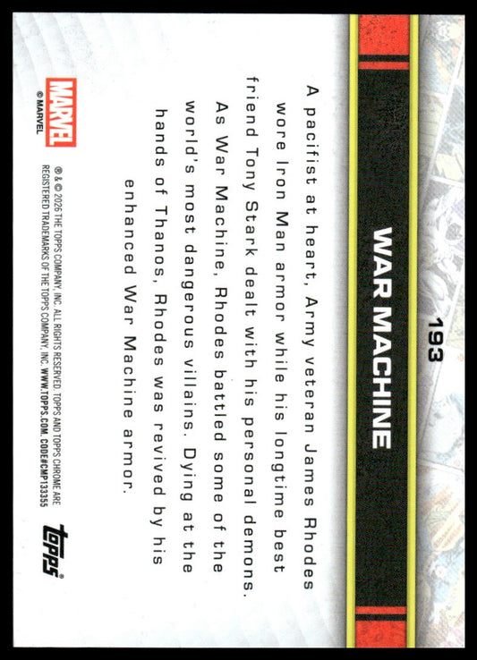 2026 Topps Chrome Marvel Comics #193 War Machine