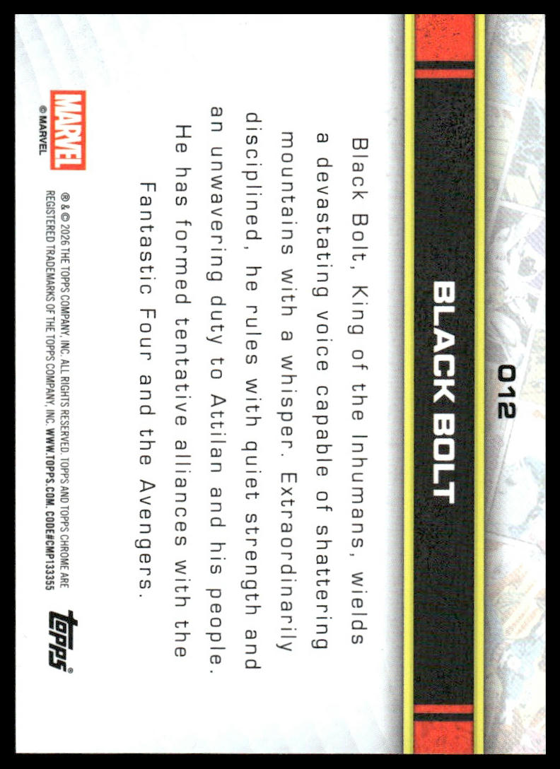 2026 Topps Chrome Marvel Comics #12 Black Bolt