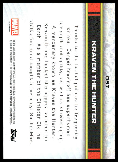 2026 Topps Chrome Marvel Comics #67 Kraven the Hunter