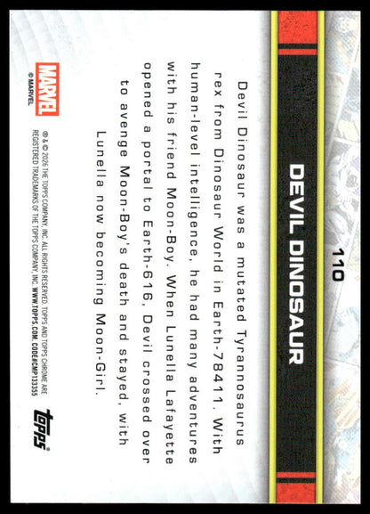 2026 Topps Chrome Marvel Comics #110 Devil Dinosaur