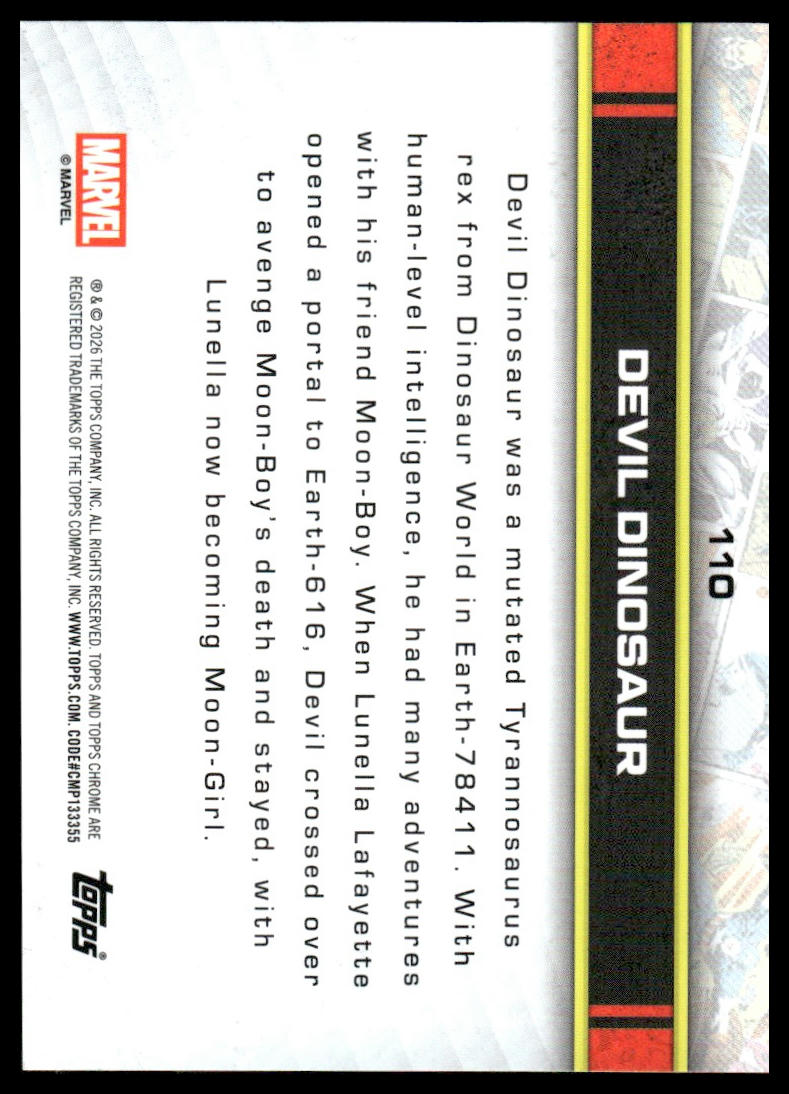 2026 Topps Chrome Marvel Comics #110 Devil Dinosaur