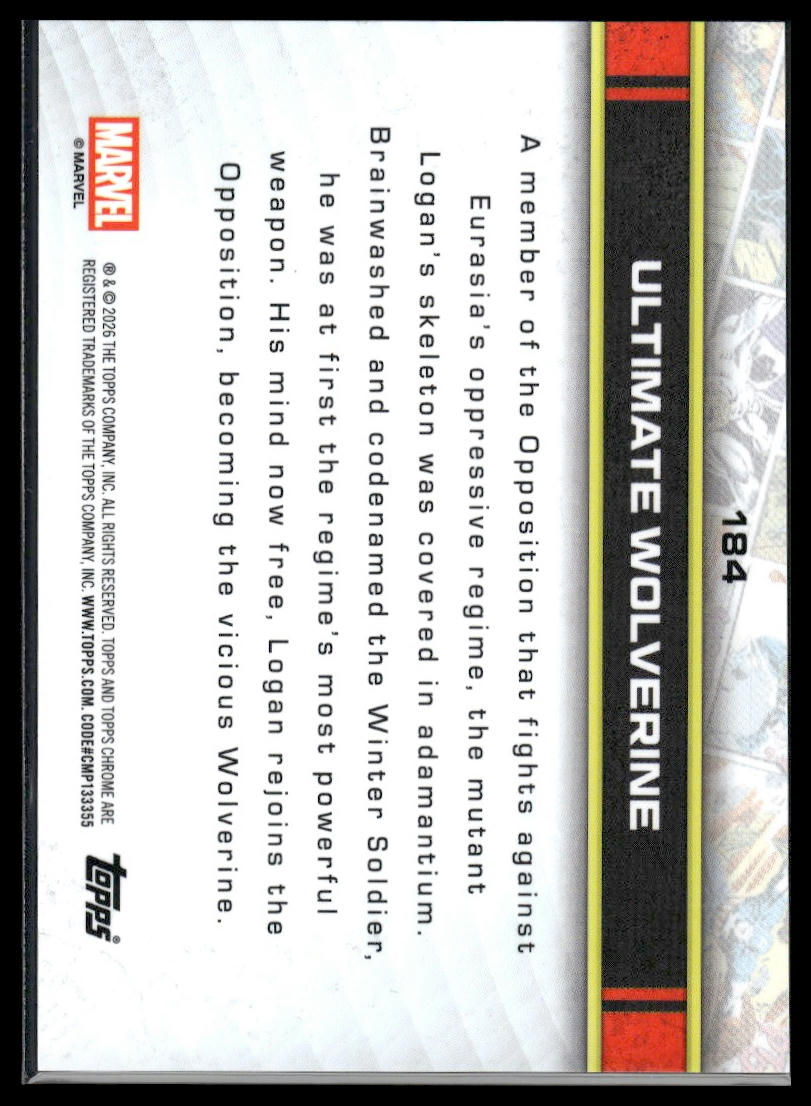 2026 Topps Chrome Marvel Comics #184 Ultimate Wolverine
