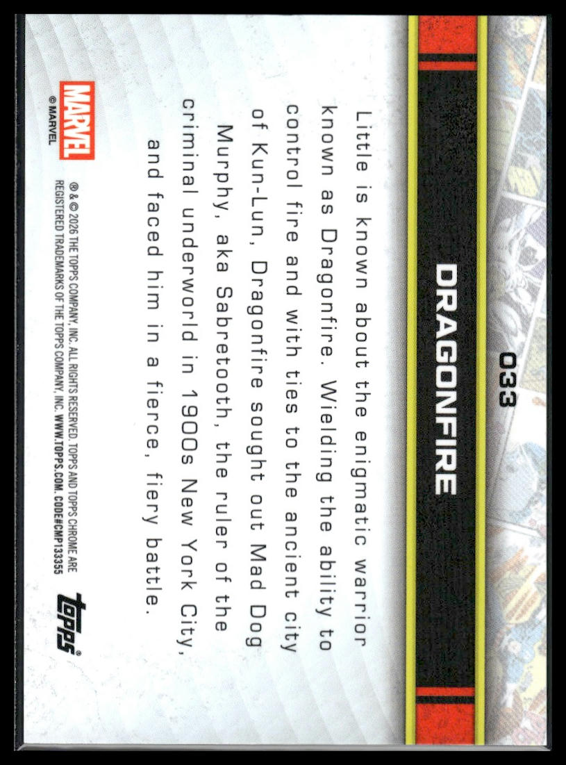 2026 Topps Chrome Marvel Comics #33 Dragonfire