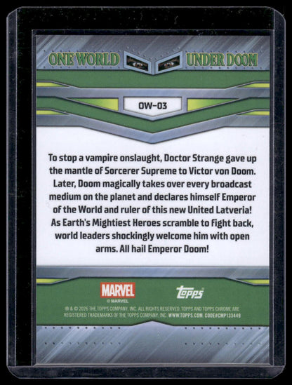 2026 Topps Chrome Marvel Comics #OW-03 One World Under Doom #3