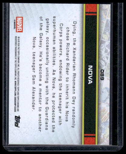 2026 Topps Chrome Marvel Comics #89 Nova Refractor