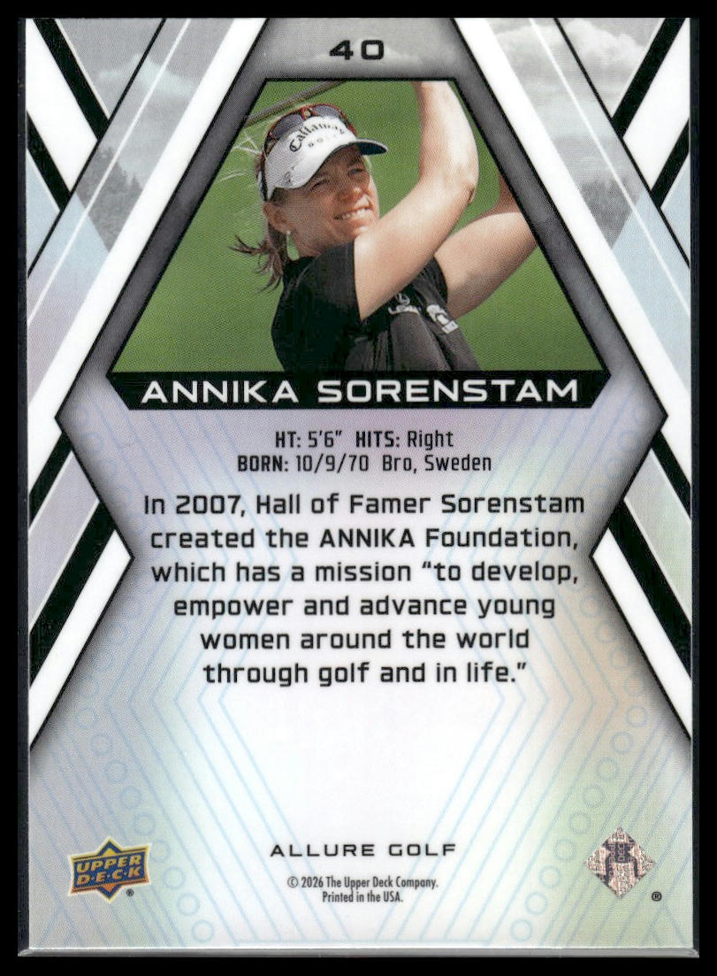 2026 Upper Deck Allure #40 Annika Sorenstam