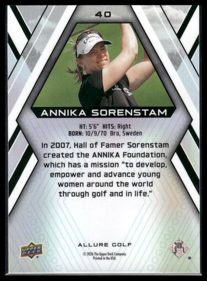 2026 Upper Deck Allure #40 Annika Sorenstam