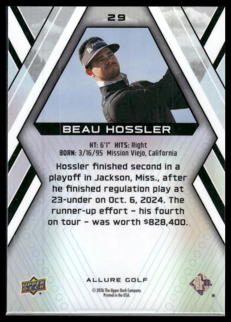 2026 Upper Deck Allure #29 Beau Hossler
