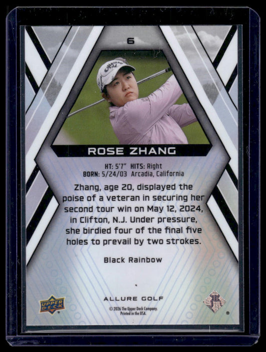 2026 Upper Deck Allure #6 Rose Zhang Black Rainbow