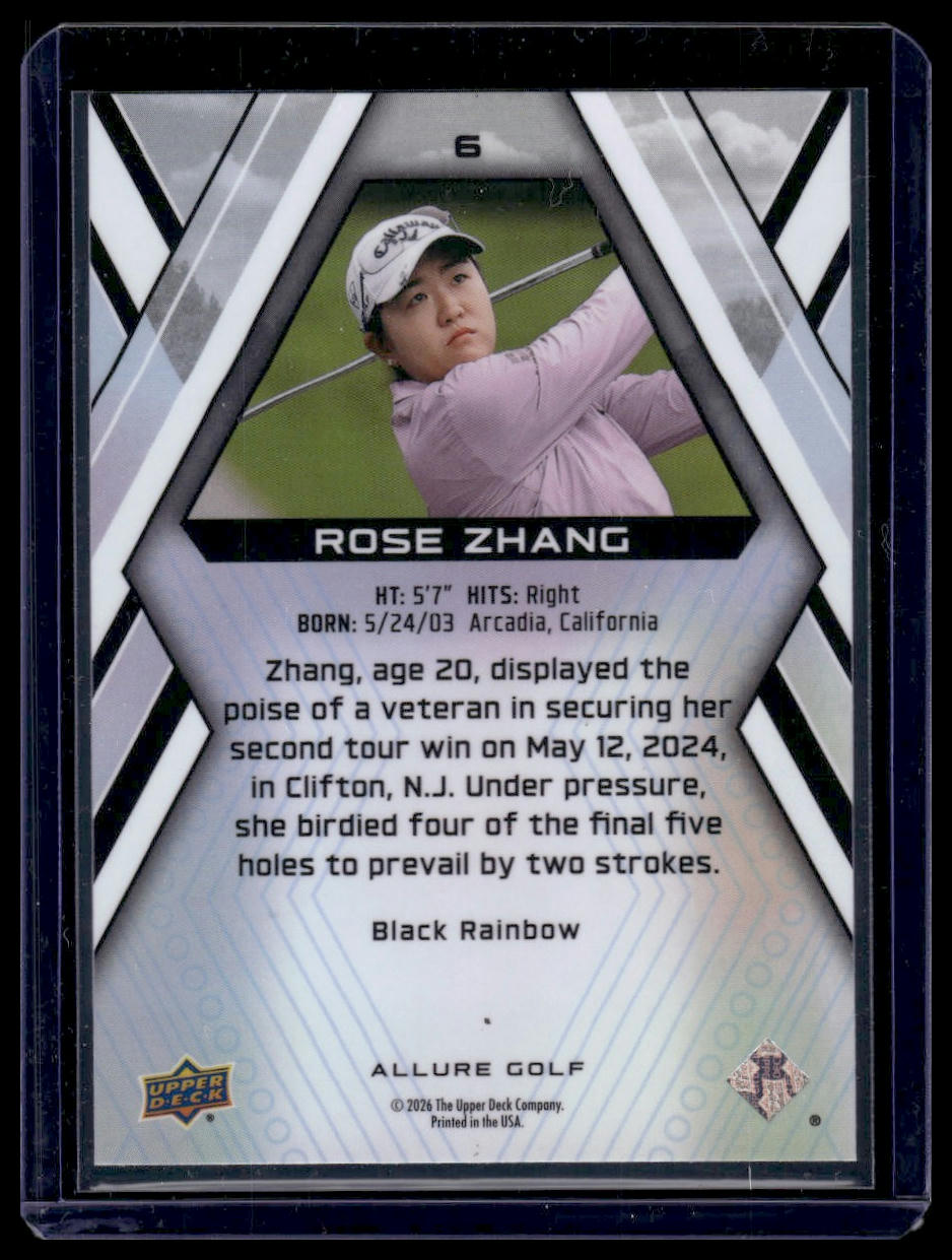 2026 Upper Deck Allure #6 Rose Zhang Black Rainbow