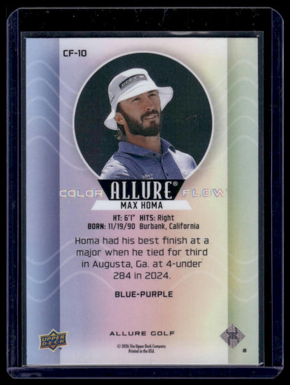 2026 Upper Deck Allure #CF-10 Max Homa Color Flow Blue-Purple