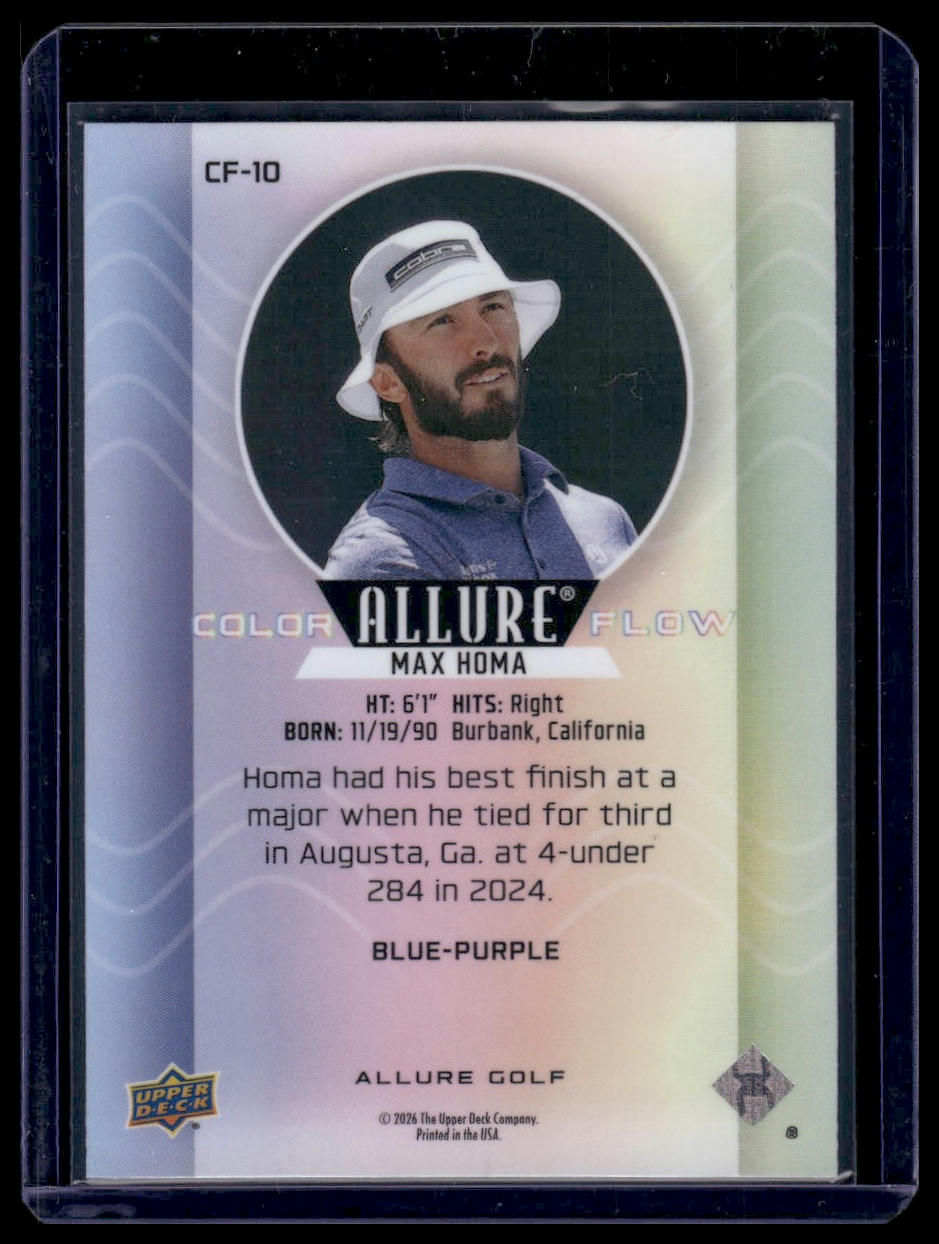 2026 Upper Deck Allure #CF-10 Max Homa Color Flow Blue-Purple