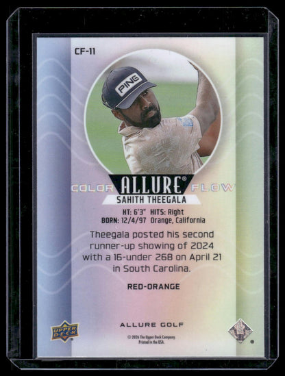 2026 Upper Deck Allure #CF-11 Sahith Theegala Color Flow Red-Orange