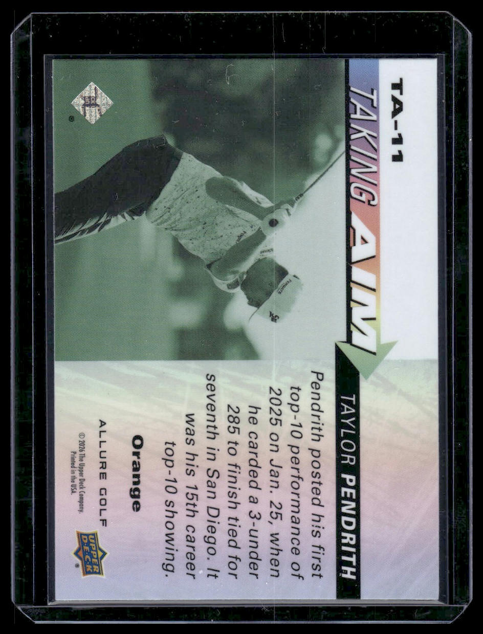 2026 Upper Deck Allure #TA-11 Taylor Pendrith Taking Aim Orange
