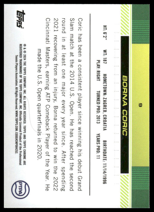 2024 Topps Chrome #9 Borna Coric Refractor