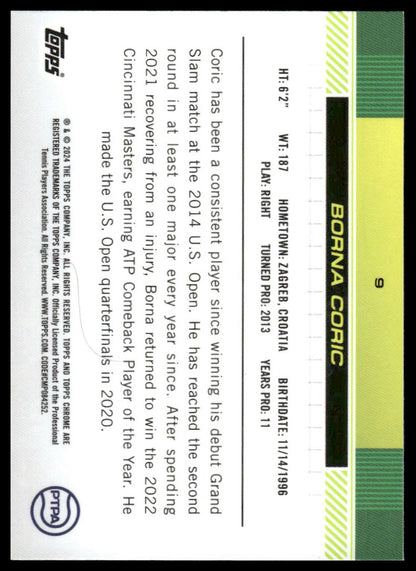 2024 Topps Chrome #9 Borna Coric Refractor