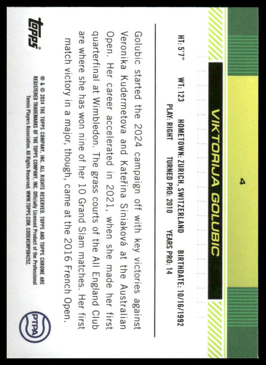 2024 Topps Chrome #4 Viktorija Golubic Refractor