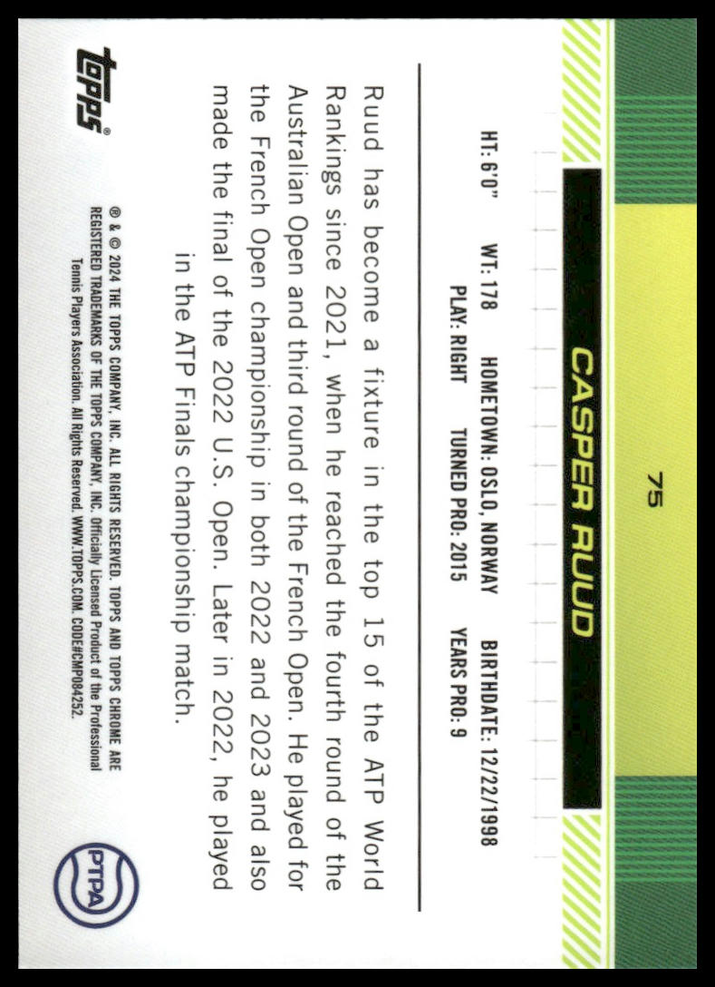 2024 Topps Chrome #75 Casper Ruud