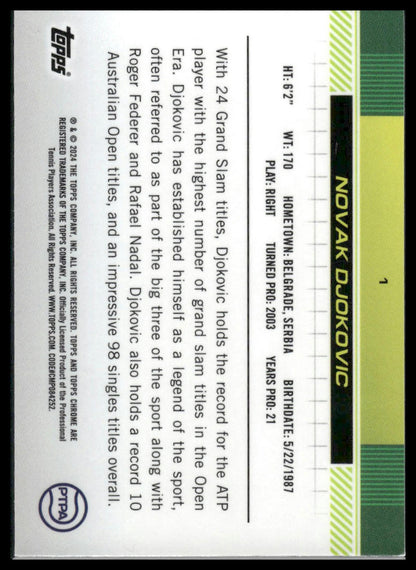 2024 Topps Chrome #1 Novak Djokovic