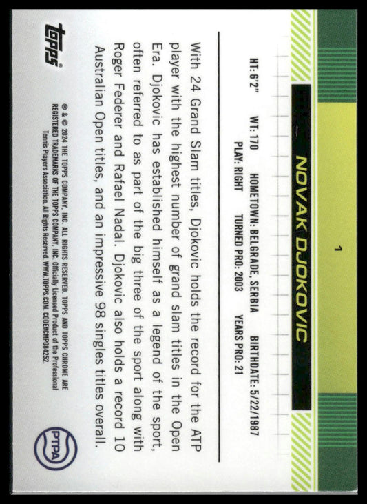 2024 Topps Chrome #1 Novak Djokovic