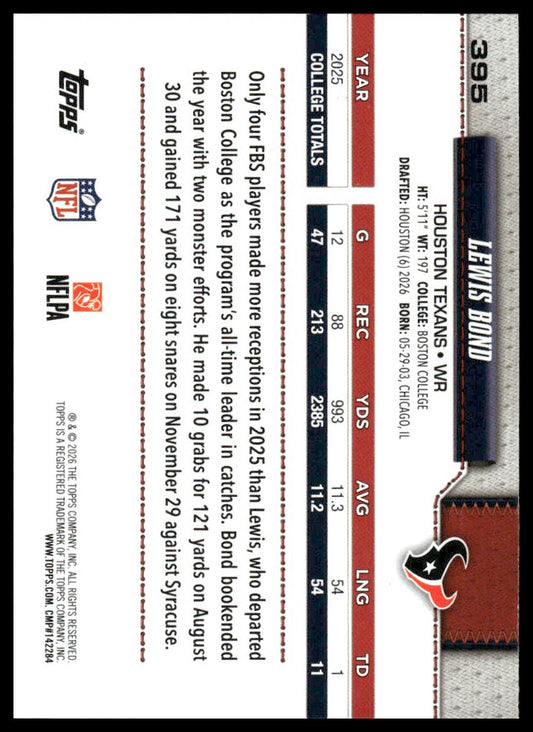 2026 Topps Flagship #395 Lewis Bond