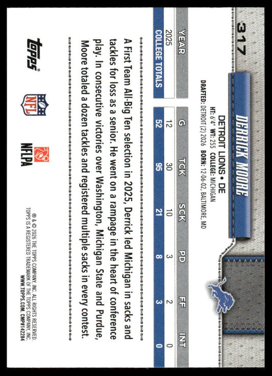 2026 Topps Flagship #317 Derrick Moore