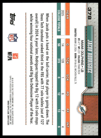 2026 Topps Flagship #378 Jacob Rodriguez
