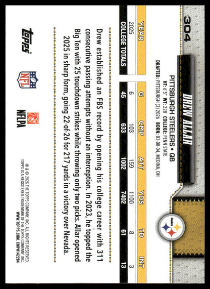 2026 Topps Football #304 Drew Allar