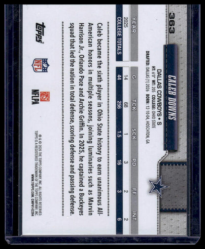 2026 Topps Flagship #363 Caleb Downs