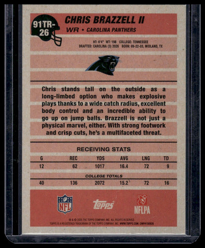 2026 Topps Flagship #91TR-26 Chris Brazzell II 1991 Throwback