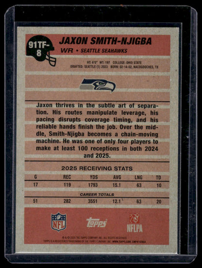 2026 Topps Flagship #91TF-8 Jaxon Smith-Njigba 1991 Topps Football