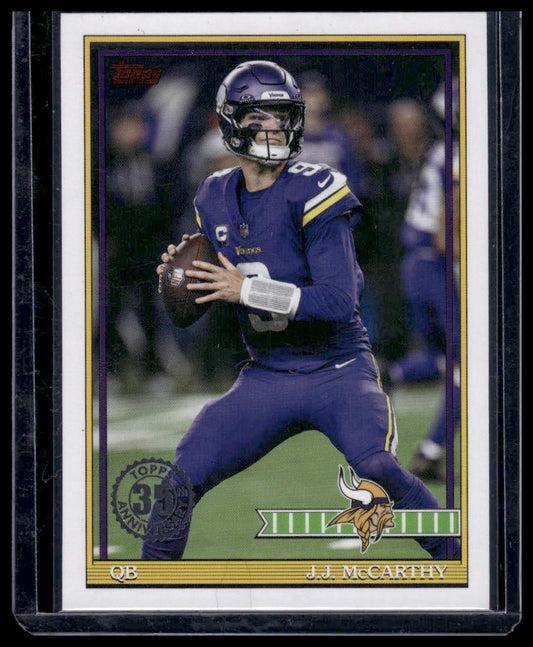 2026 Topps Flagship #91TF-41 J.J. McCarthy 1991 Topps Football