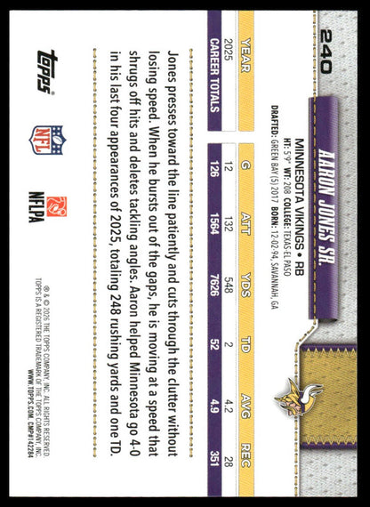 2026 Topps Flagship #240 Aaron Jones Sr.