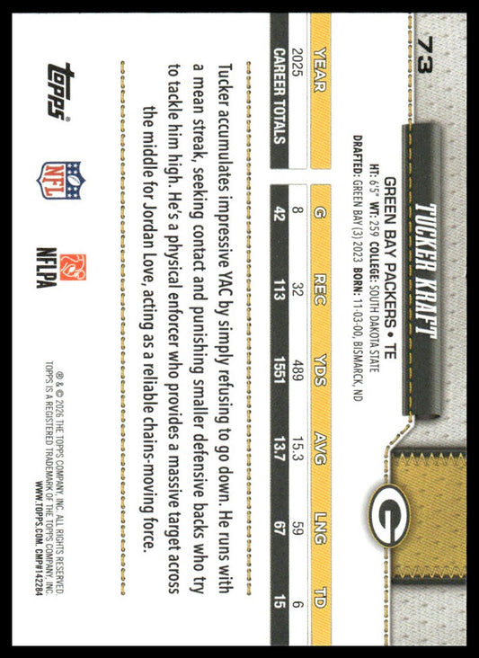 2026 Topps Flagship #73 Tucker Kraft