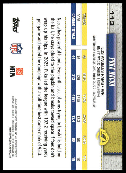 2026 Topps Football #113 Puka Nacua