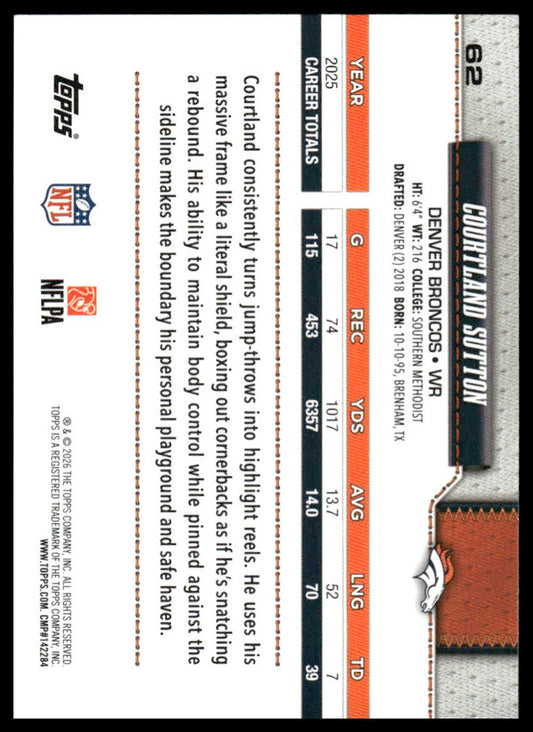 2026 Topps Flagship #62 Courtland Sutton