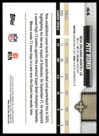 2026 Topps Flagship #44 Pete Werner