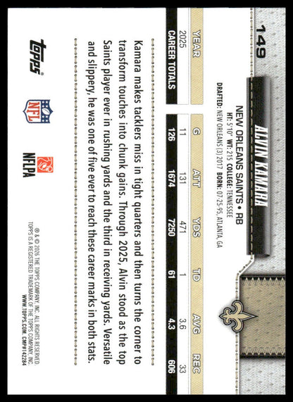 2026 Topps Flagship #149 Alvin Kamara