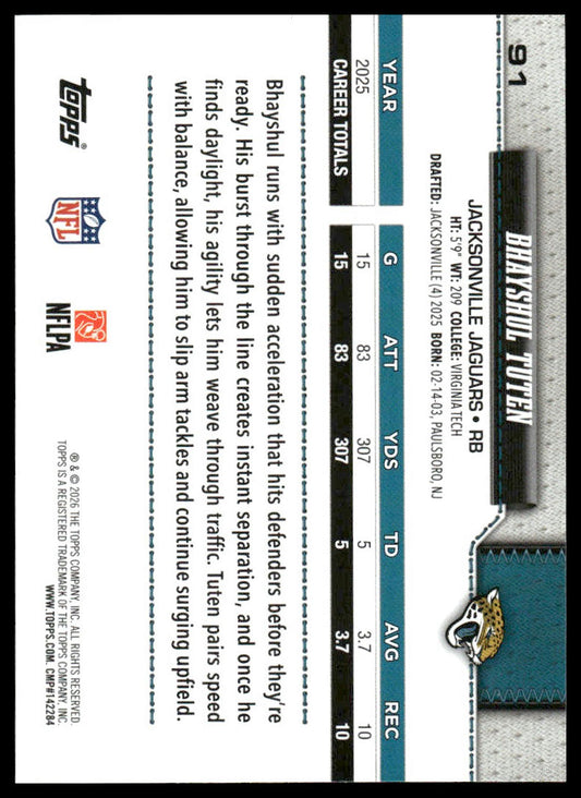 2026 Topps Flagship #91 Bhayshul Tuten