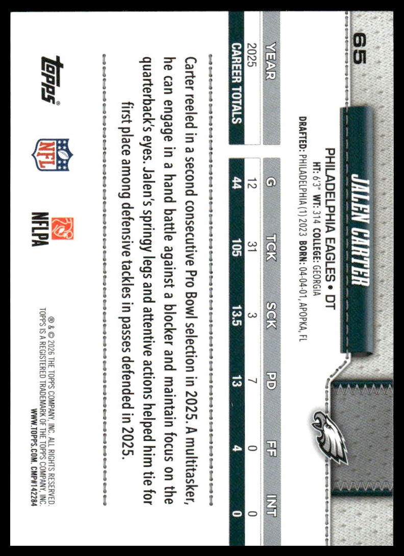 2026 Topps Flagship #65 Jalen Carter