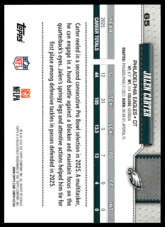 2026 Topps Flagship #65 Jalen Carter
