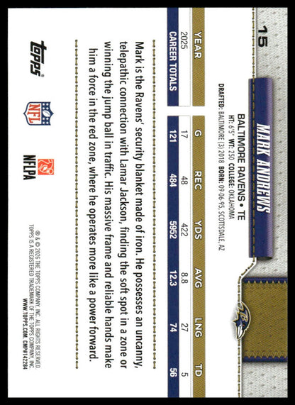 2026 Topps Football #15 Mark Andrews