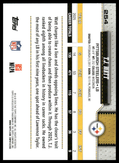 2026 Topps Flagship #254 T.J. Watt