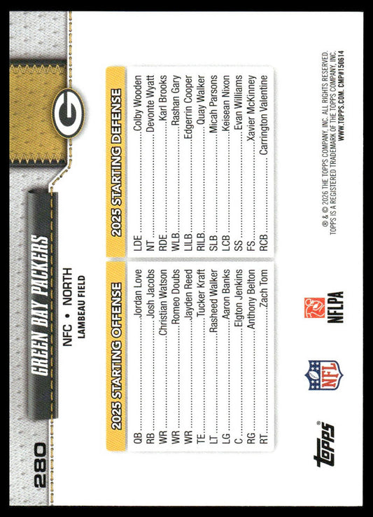 2026 Topps Flagship #280 Green Bay Packers