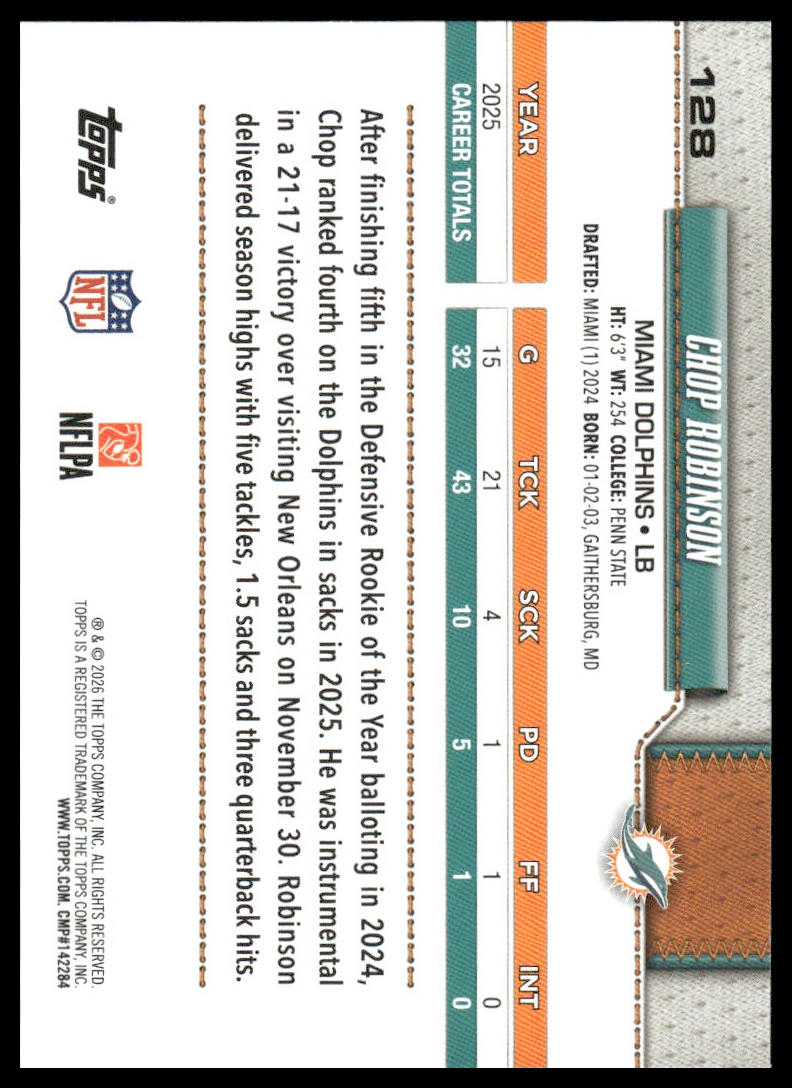 2026 Topps Flagship #128 Chop Robinson